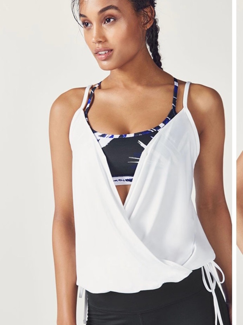 NWT Fabletics Elaine Performance Tank, White, Size M